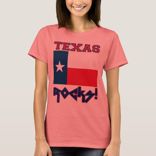 T-shirts Texas Rocks! (Frente)