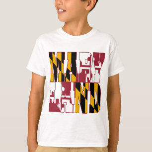 T-shirts Texto da bandeira do estado de Maryland
