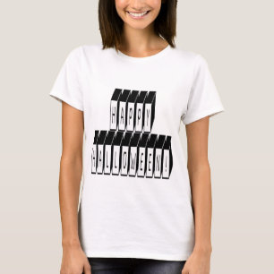 T-shirts Texto do Bloco Halloween