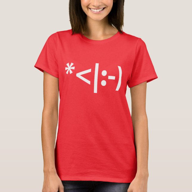 T-shirts Texto do Elf Emoticon Xmas ASCII (Frente)
