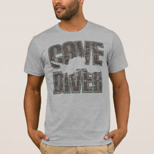 T-shirts texto do mergulhador da caverna afligido