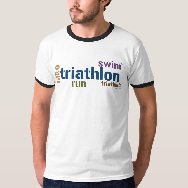 T-shirts Texto do Triathlon (Frente)
