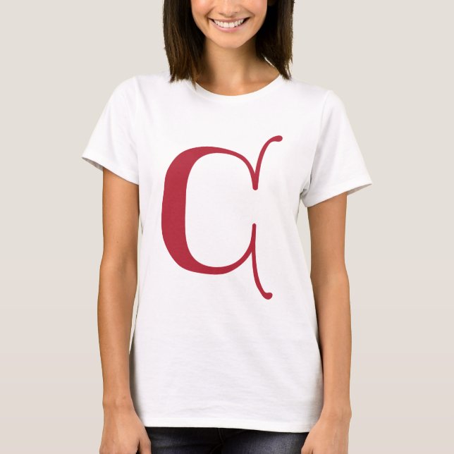 T-shirts Texto em inglês Gótica Monograma - letra C (Frente)