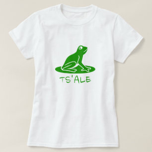 T-shirts Texto em Tsetsaut: ts'alε e um sapo verde