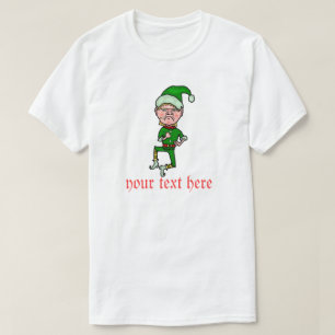 T-shirts Texto personalizado do Natal duende irritado
