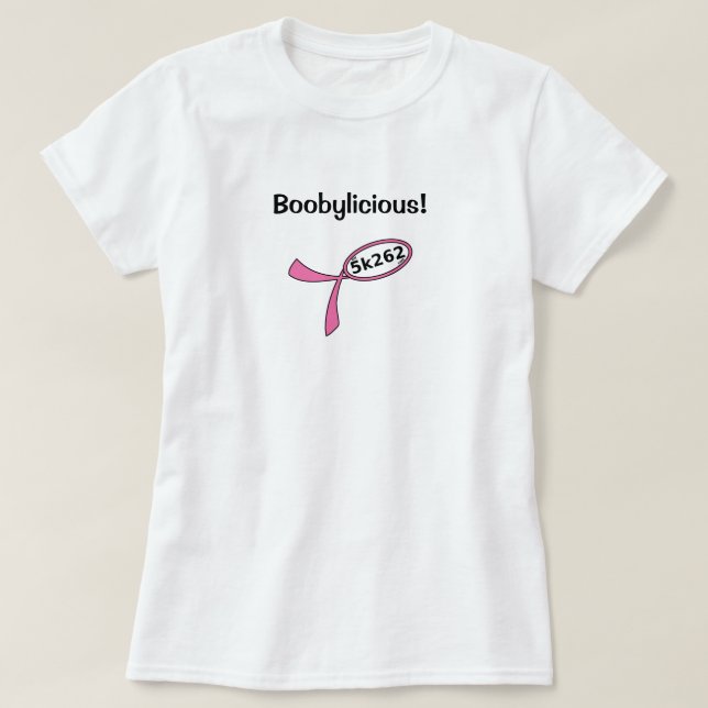 T-shirts Texto preto: Boobylicious! (Frente do Design)
