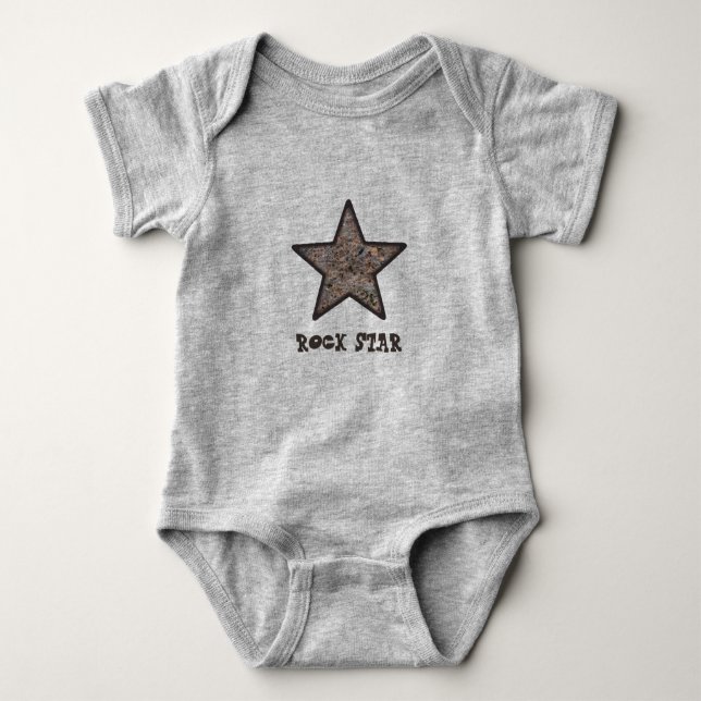 T-shirts Textura Rock Star Funny Rock com Texto Personaliza (Frente)
