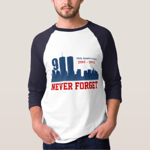 T-shirts Th dos 9 /11 de setembro de 11 - nunca esqueça -