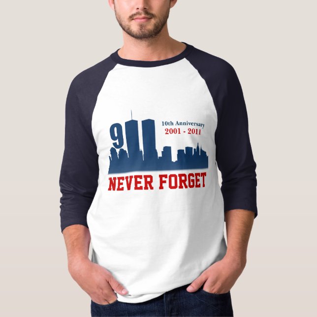 T-shirts Th dos 9 /11 de setembro de 11 - nunca esqueça - (Frente)