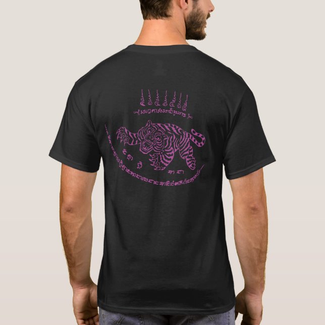 T-shirts Thai Tatto Designs Tiger " Yant Suea " Pink (Verso)