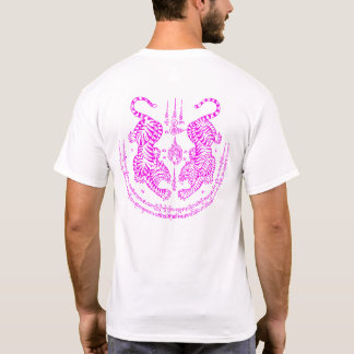 T-shirts Thai Tattoo Designs Tiger " Yant Suea Koo " Pink