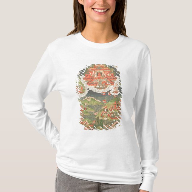 T-shirts Thangka do paraíso de Amitabha (Frente)