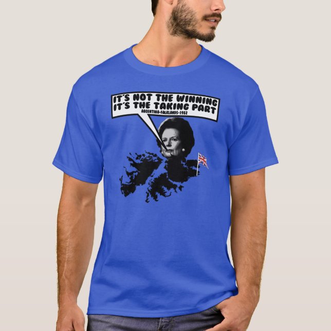 T-shirts Thatcher engraçada Malvinas (Frente)