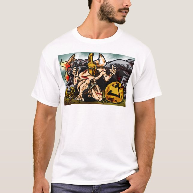T-shirts Theseus massacra o Minotaur (Frente)