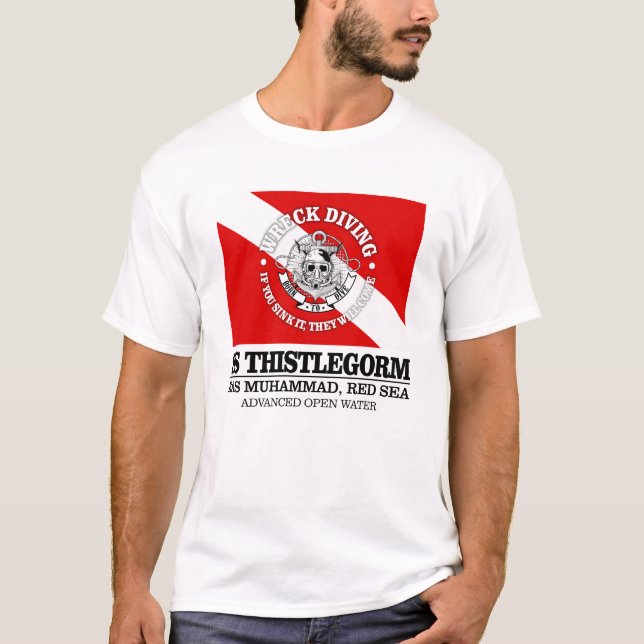 T-shirts Thistlegorm (melhores destroços) (Frente)