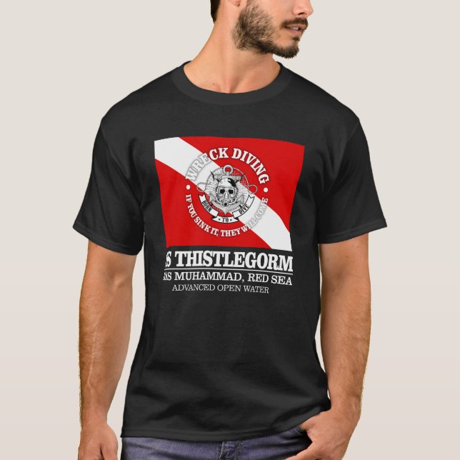 T-shirts Thistlegorm (melhores destroços) (Frente)