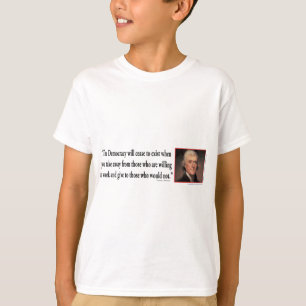 T-shirts Thomas Jefferson na democracia