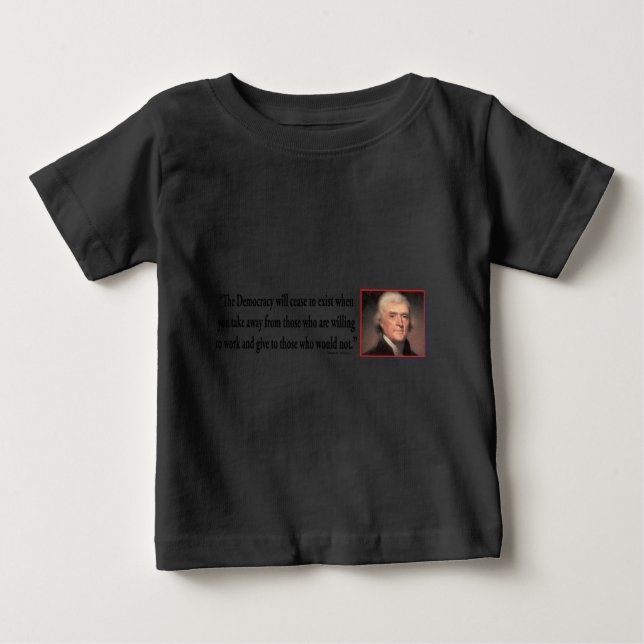T-shirts Thomas Jefferson Sobre Democracia (Frente)