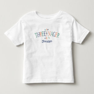 T-shirts "Threenager" personalizou os anos de idade 3