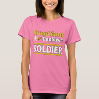 T-shirts Tia Orgulhosa Personalizada de um Soldado Implanta