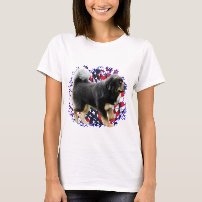 T-shirts Tibetano Mastiff Patriot (Frente)