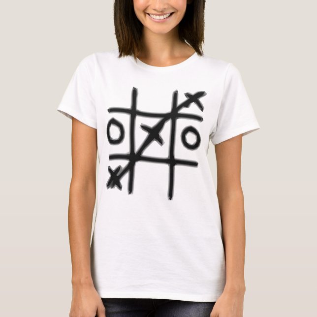 T-shirts Tic Tac Toe - 3 em uma Linha (Frente)
