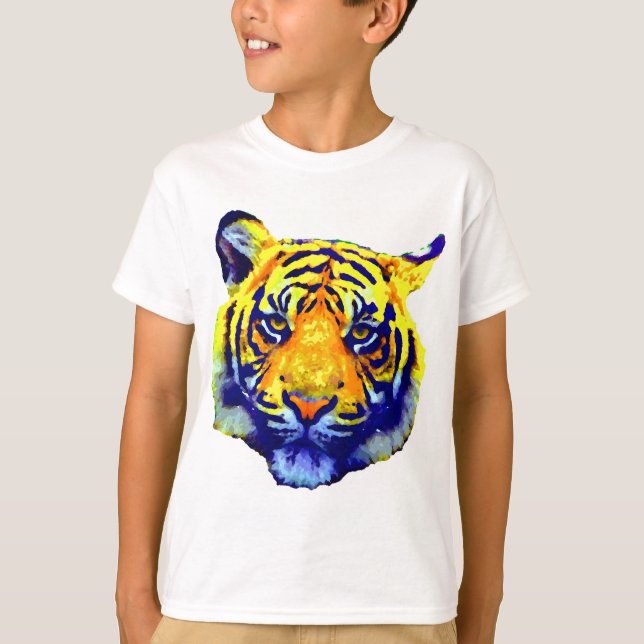 T-shirts Tiger Eyes Pop Art (Frente)