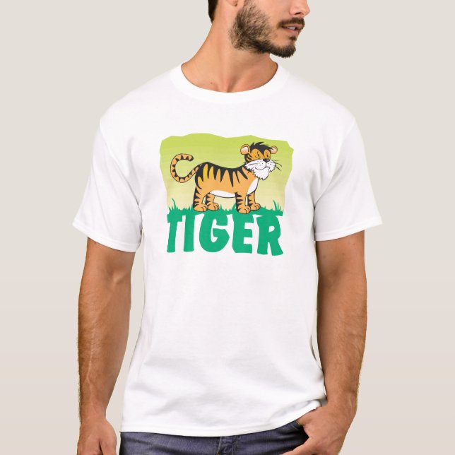 T-shirts Tigre amigável do miúdo (Frente)
