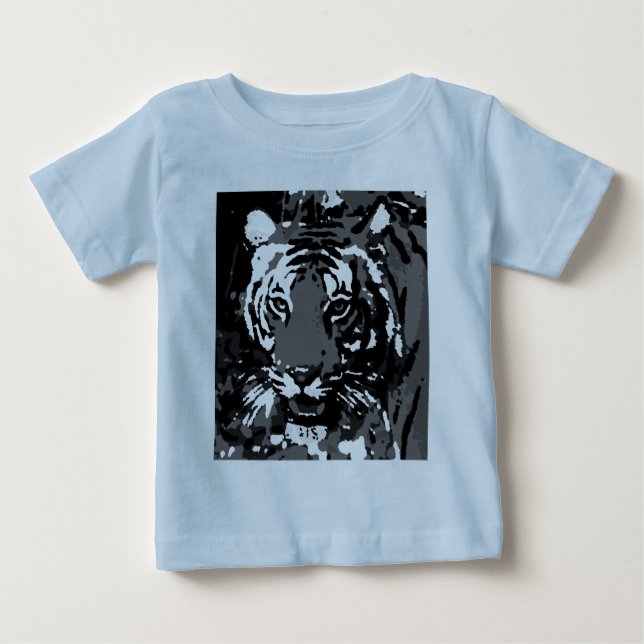 T-shirts Tigre Arte Pop Preto Branco (Frente)