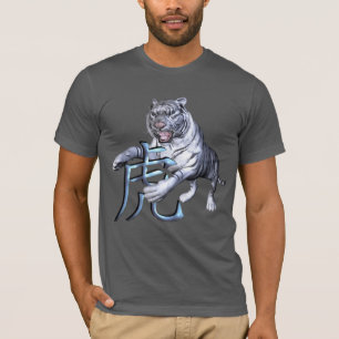 T-shirts Tigre branco e símbolo chinês