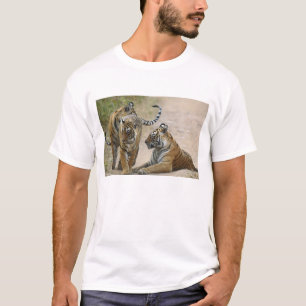 T-shirts Tigre-de-bengala-real e filhotes, Ranthambhor
