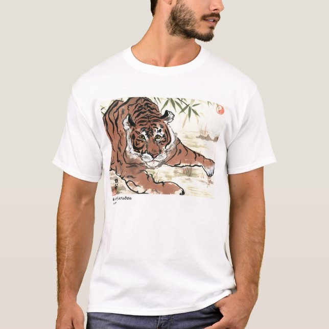 T-shirts Tigre de espera (Frente)