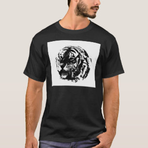T-shirts Tigre de Raios Preto e Branco