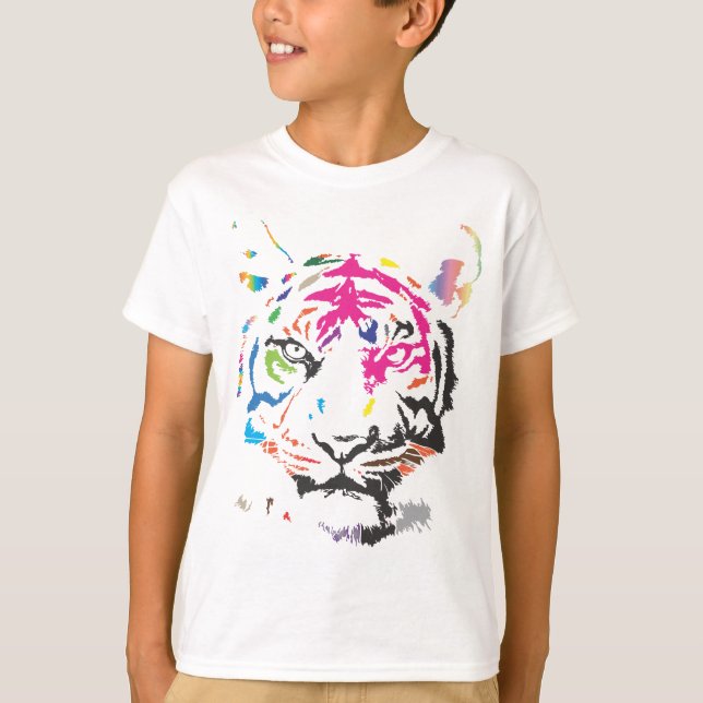 T-shirts Tigre do arco-íris (Frente)