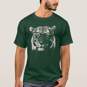 T-shirts Tigre do hipster com vidros