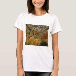 T-shirts Tigre numa Tempestade Tropical de Henri Rousseau