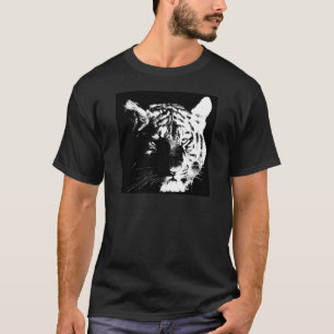T-shirts Tigre preto & branco do pop art