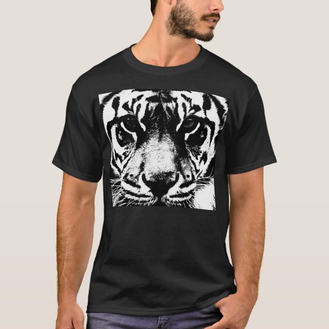 T-shirts Tigre preto e branco (Frente)
