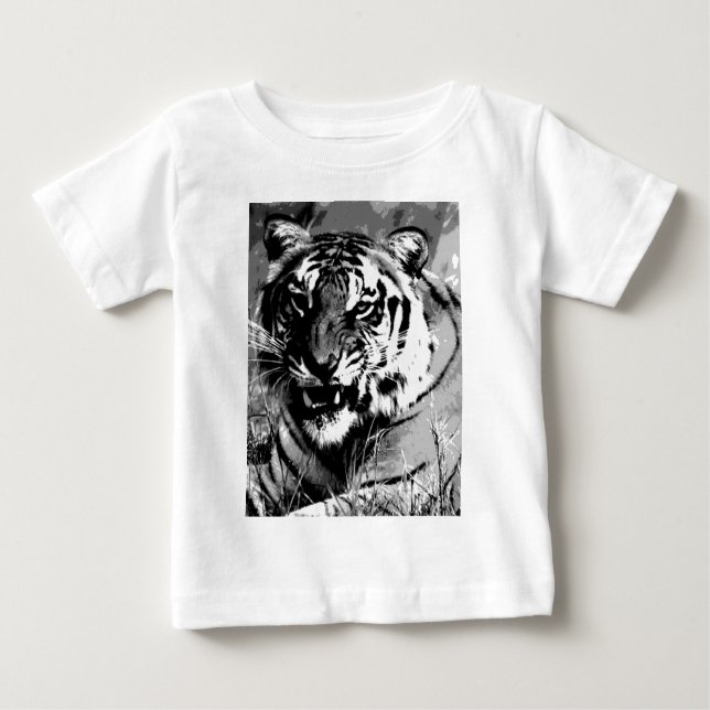T-shirts Tigre preto e branco (Frente)