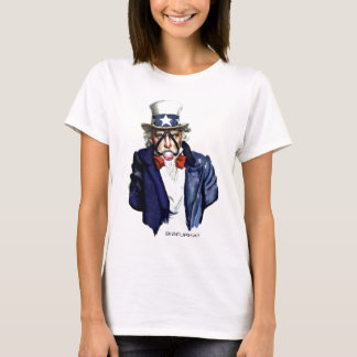 T-shirts tio Sam com a bola da mordaça de obama