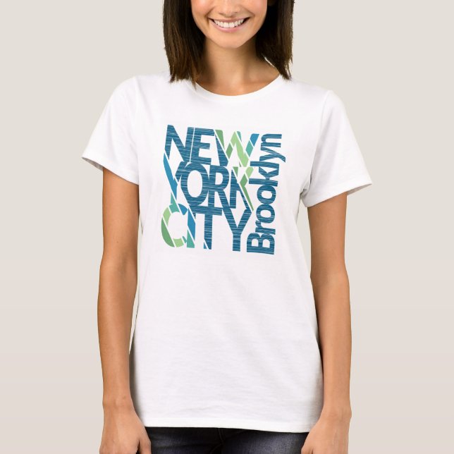 T-shirts Tipografia de Nova Iorque Brooklyn (Frente)