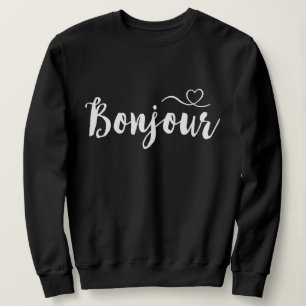 T-shirts Tipografia de Script - Bonjour