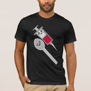 T-shirts Tiro & colher da agulha da seringa do delírio de