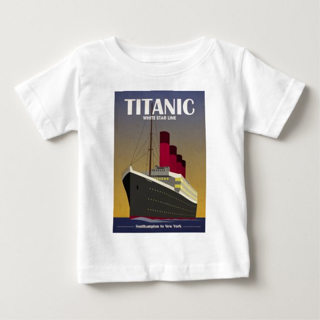 T-shirts Titanic Ocean Liner Art Deco Impressão (Frente)