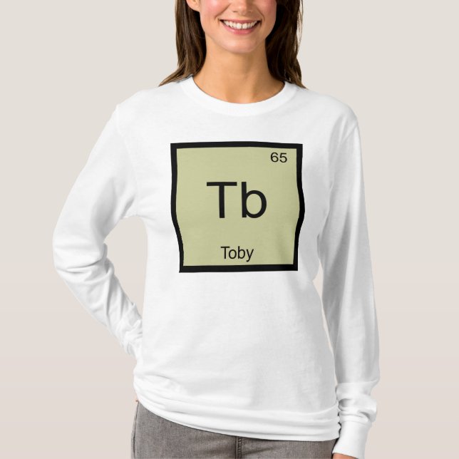 T-shirts Toby Nome Elemento Químico Tabela Periódica (Frente)