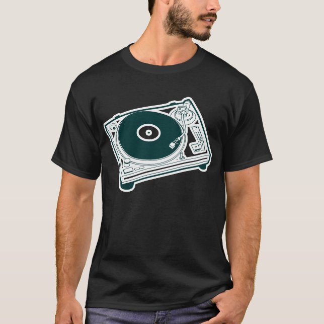 T-shirts Toca-discos Clássico Vintage (Frente)