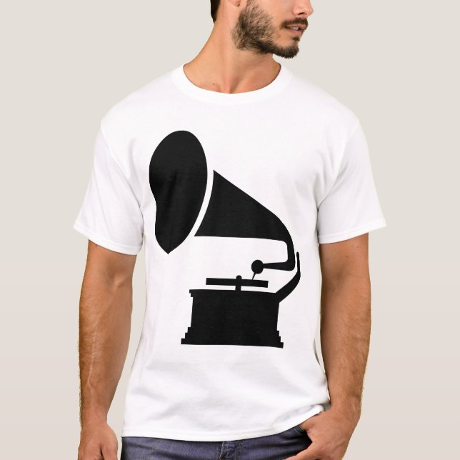 T-shirts Toca-discos - Preto (Frente)