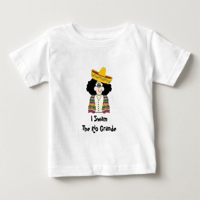 T-shirts Toddler Tee, Lil Mexicano, Eu Nadei O Rio Grande (Frente)