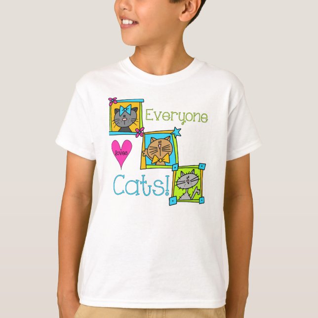 T-shirts Todo Mundo Adora Gatos (Frente)