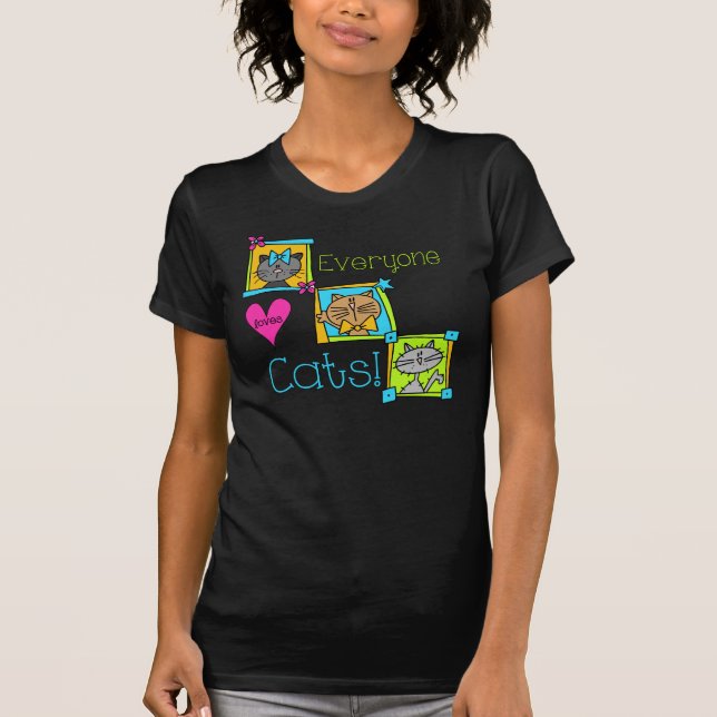 T-shirts Todo Mundo Adora Gatos (Frente)